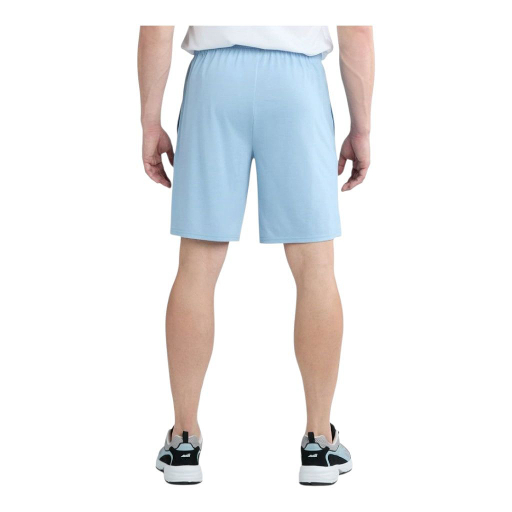 Athletic Works Soft Tri-Blend Shorts with Side Pockets & Drawstring in Blue - Picture 2 of 10